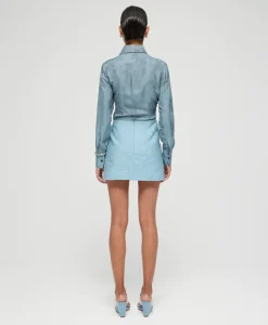 Discount Rohe Minirok Short Jacquard Skirt Blauw Dames Rokken