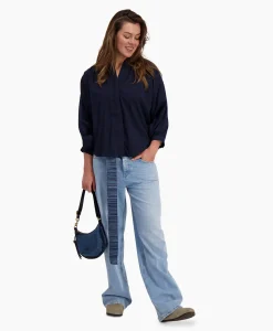 Hot Blouse Balloon Donker Blauw Dames Blouses