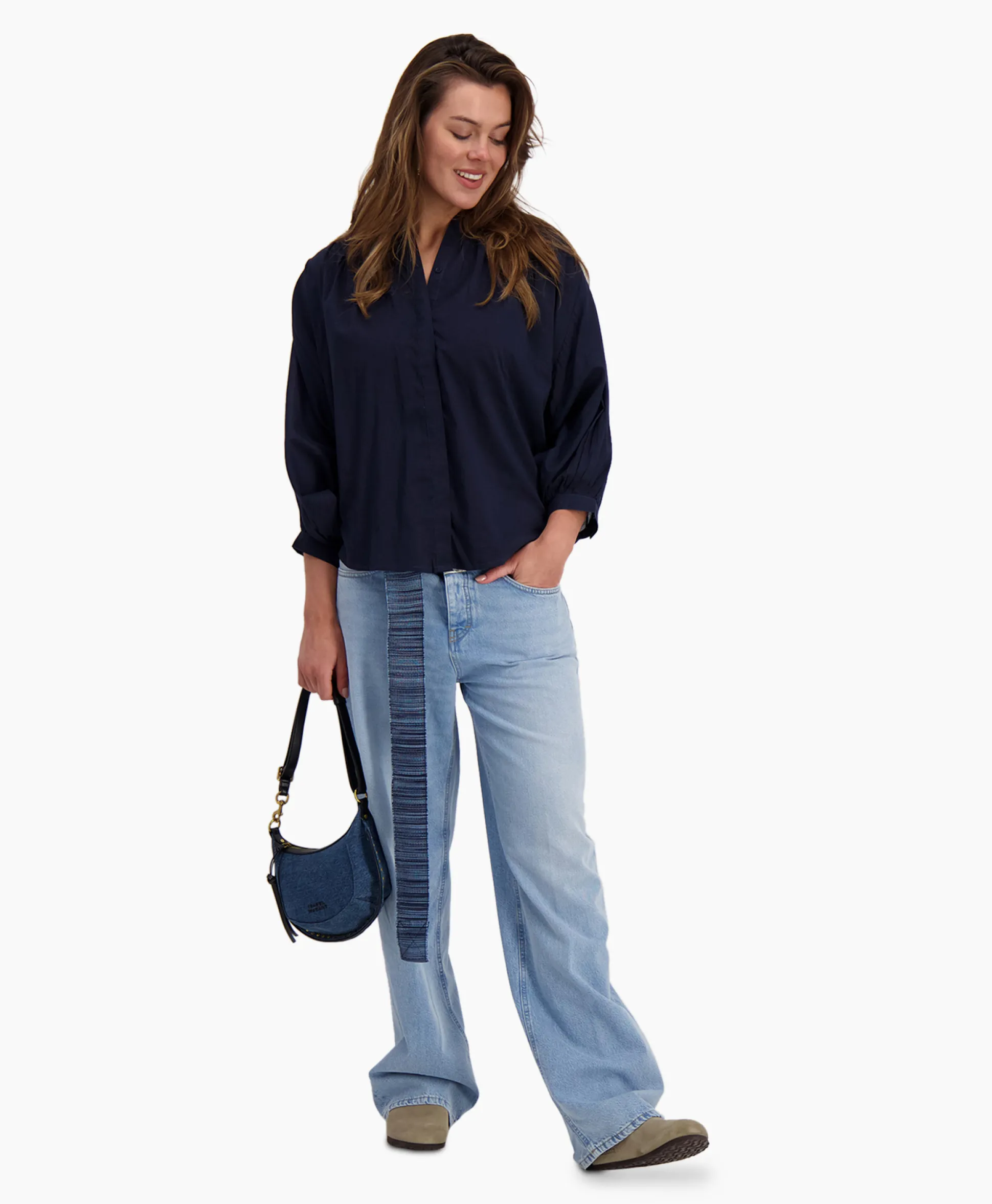 Hot Blouse Balloon Donker Blauw Dames Blouses