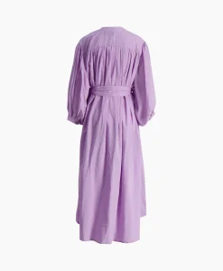 Shop Maxi Jurk Balloon Long Double Layered Lila Dames Jurken