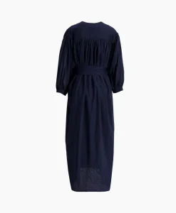 Discount Maxi Jurk Balloon Long Double Layered Donker Blauw Dames Jurken