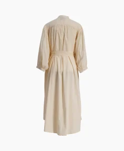 Outlet Maxi Jurk Balloon Long Double Layered Beige Dames Jurken