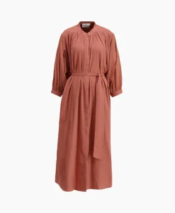 Online Maxi Jurk Balloon Long Double Layered Bruin Dames Jurken