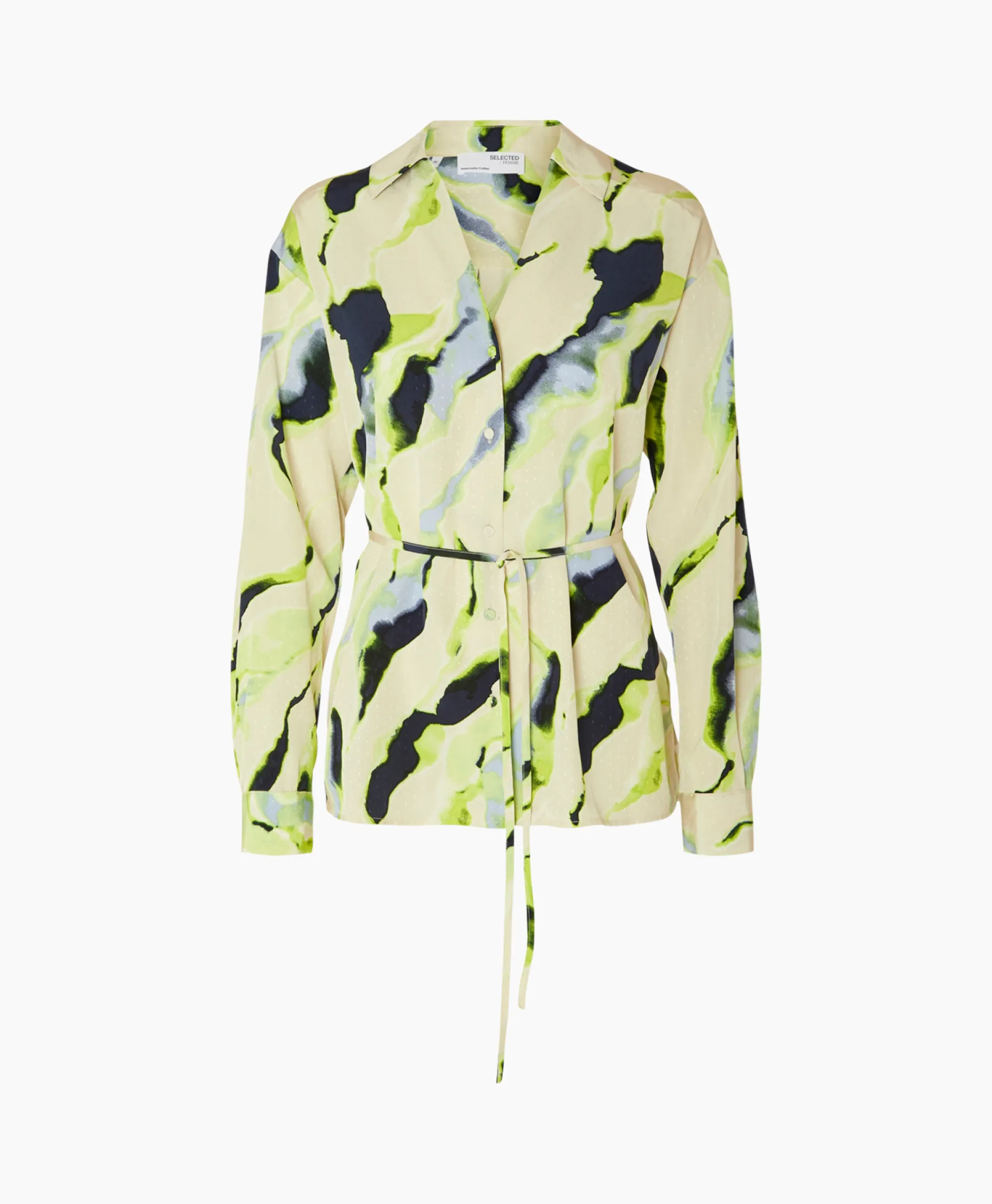 Best Blouse Lilian Ls Aop Shirt B Goud Dames Blouses