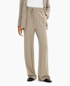 Cheap Broek Viva-Gulia Mw Long Linen Pant No Licht Grijs Dames Broeken