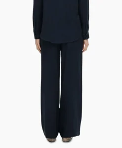 Clearance Broek Viva-Gulia Mw Long Linen Pant No Donker Blauw Dames Broeken