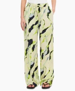 Flash Sale Pantalon Lilian Hw Aop Wide Pant B Goud Dames Broeken