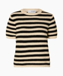 Cheap Pullover Dora Ss Knit O-Neck Goud Dames Truien