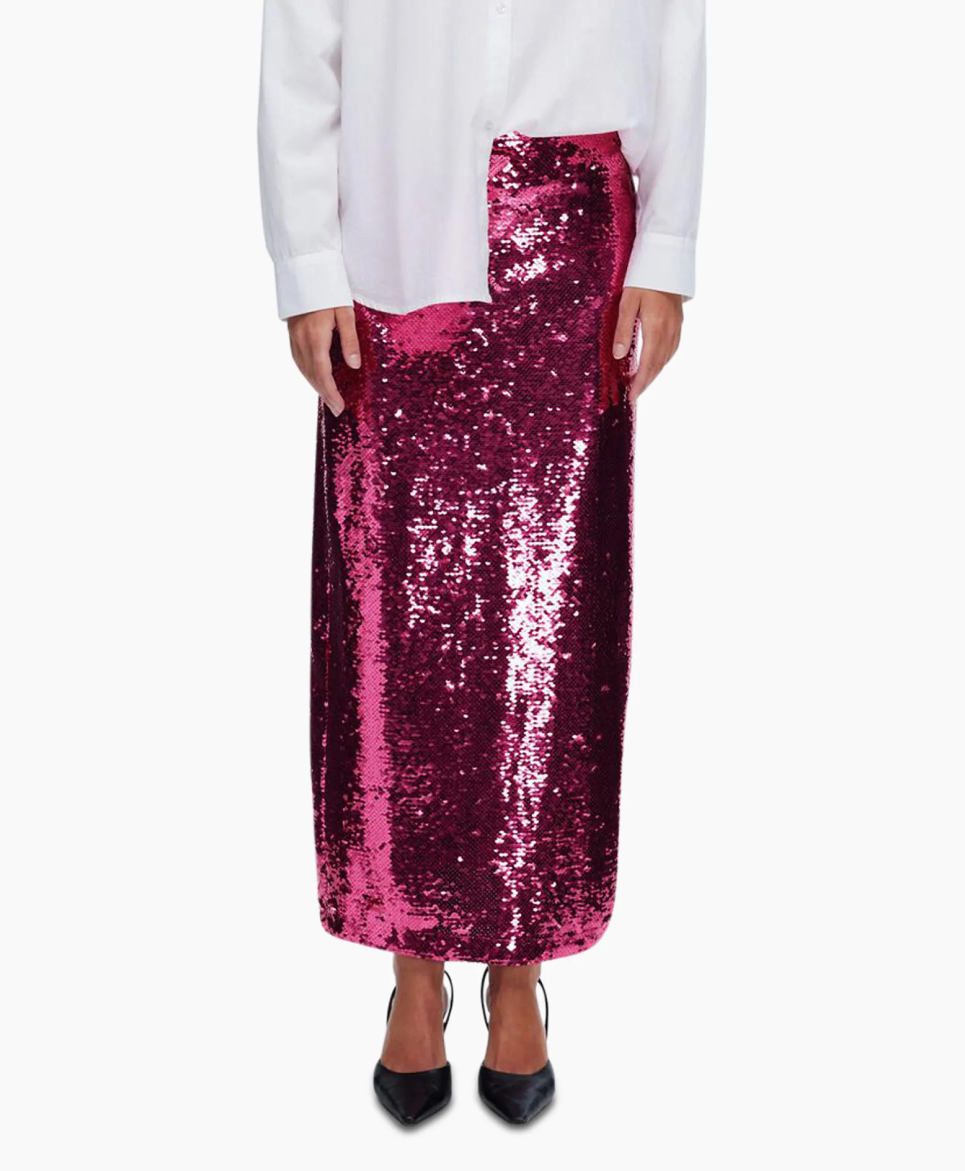 Sale Rok Omina Hw Ankle Sequins Skirt B Pink Dames Rokken