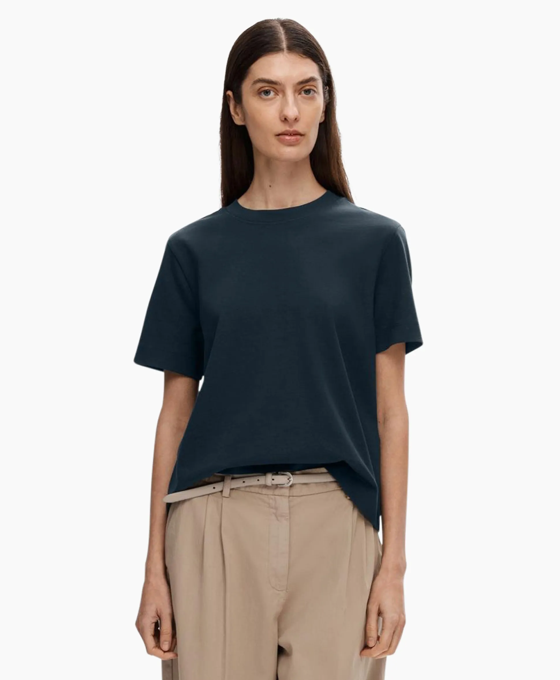 Best Sale T-Shirt Essential Ssboxy Tee Noos Donker Blauw Dames T-Shirts & Tops