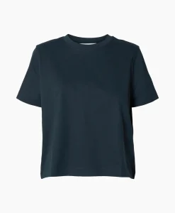 Best Sale T-Shirt Essential Ssboxy Tee Noos Donker Blauw Dames T-Shirts & Tops