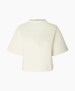 Best T-Shirt Korte Mouw Frankie 2/4 T-Neck Wit Dames T-Shirts & Tops