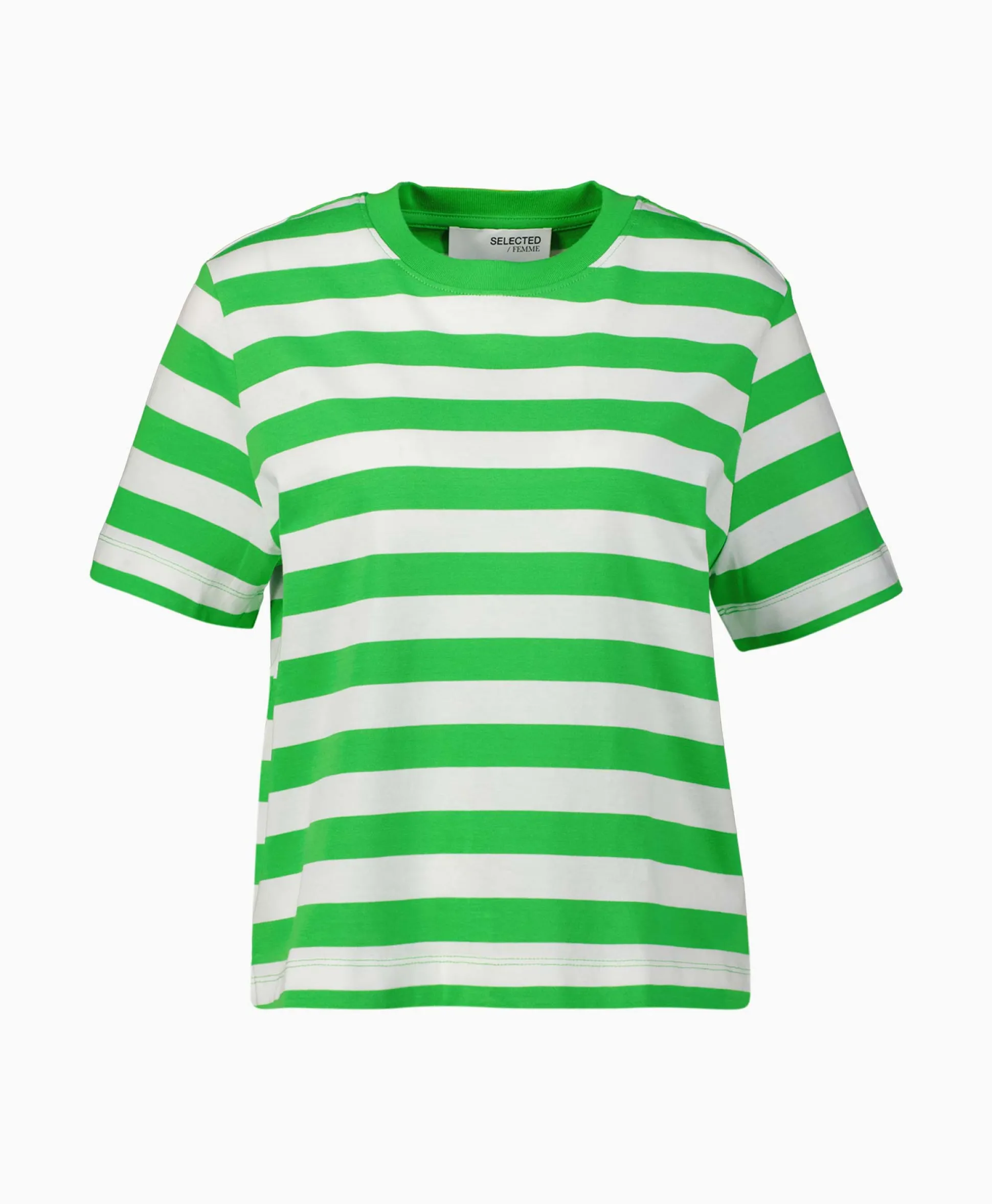 Store T-Shirt Korte Mouw Essential Ss Striped Boxy Tee N Groen Dames T-Shirts & Tops