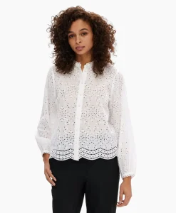 Cheap T-Shirt Korte Mouw Tatiana L/S Embr Shirt Noos Wit Dames T-Shirts & Tops