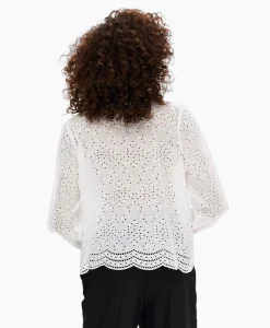 Cheap T-Shirt Korte Mouw Tatiana L/S Embr Shirt Noos Wit Dames T-Shirts & Tops