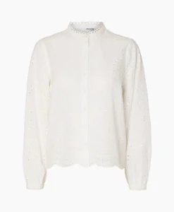 Cheap T-Shirt Korte Mouw Tatiana L/S Embr Shirt Noos Wit Dames T-Shirts & Tops