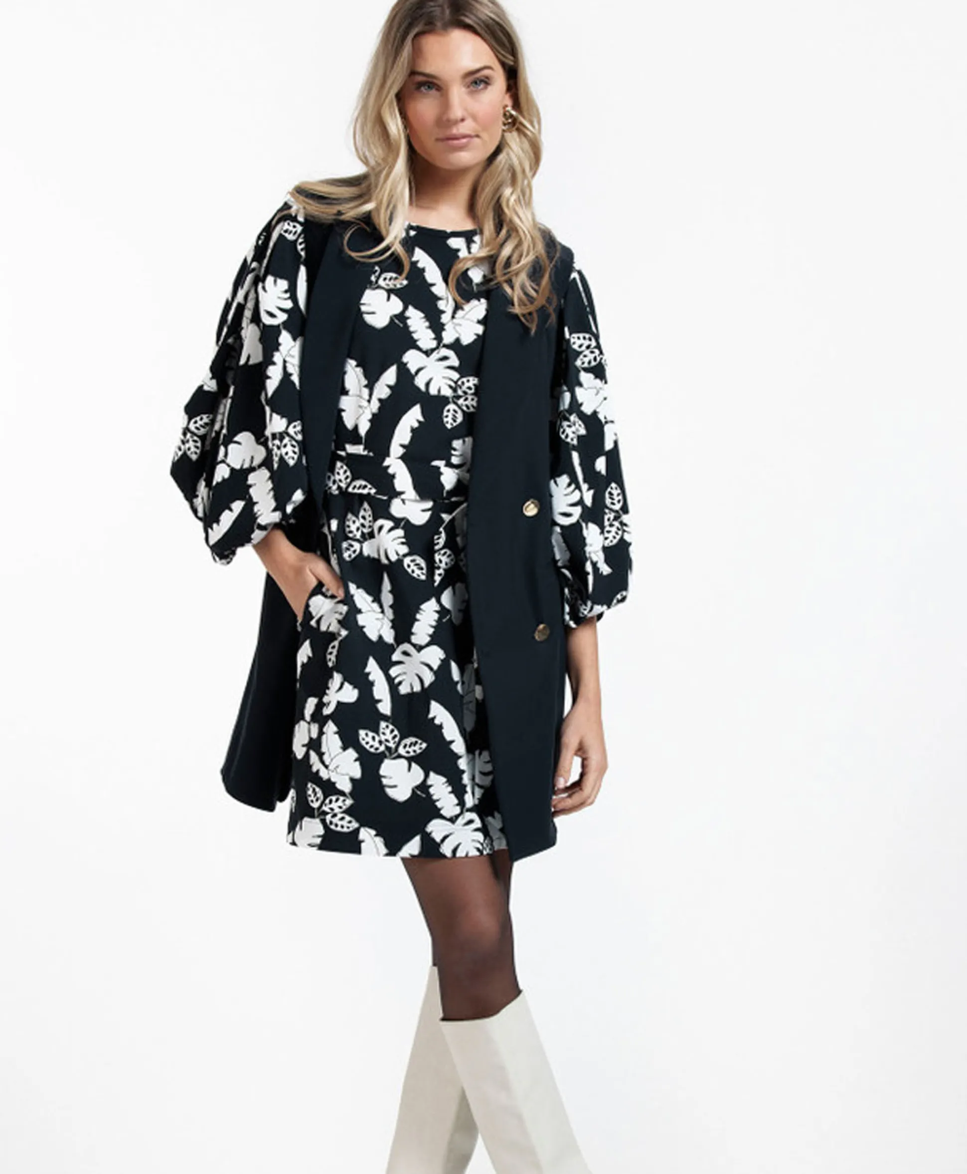 Outlet Blazer Jazzy Bonded Donker Blauw Dames Gilets