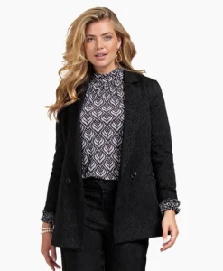Hot Blazer Sence Orn. Jacquard Zwart Dames Blazers