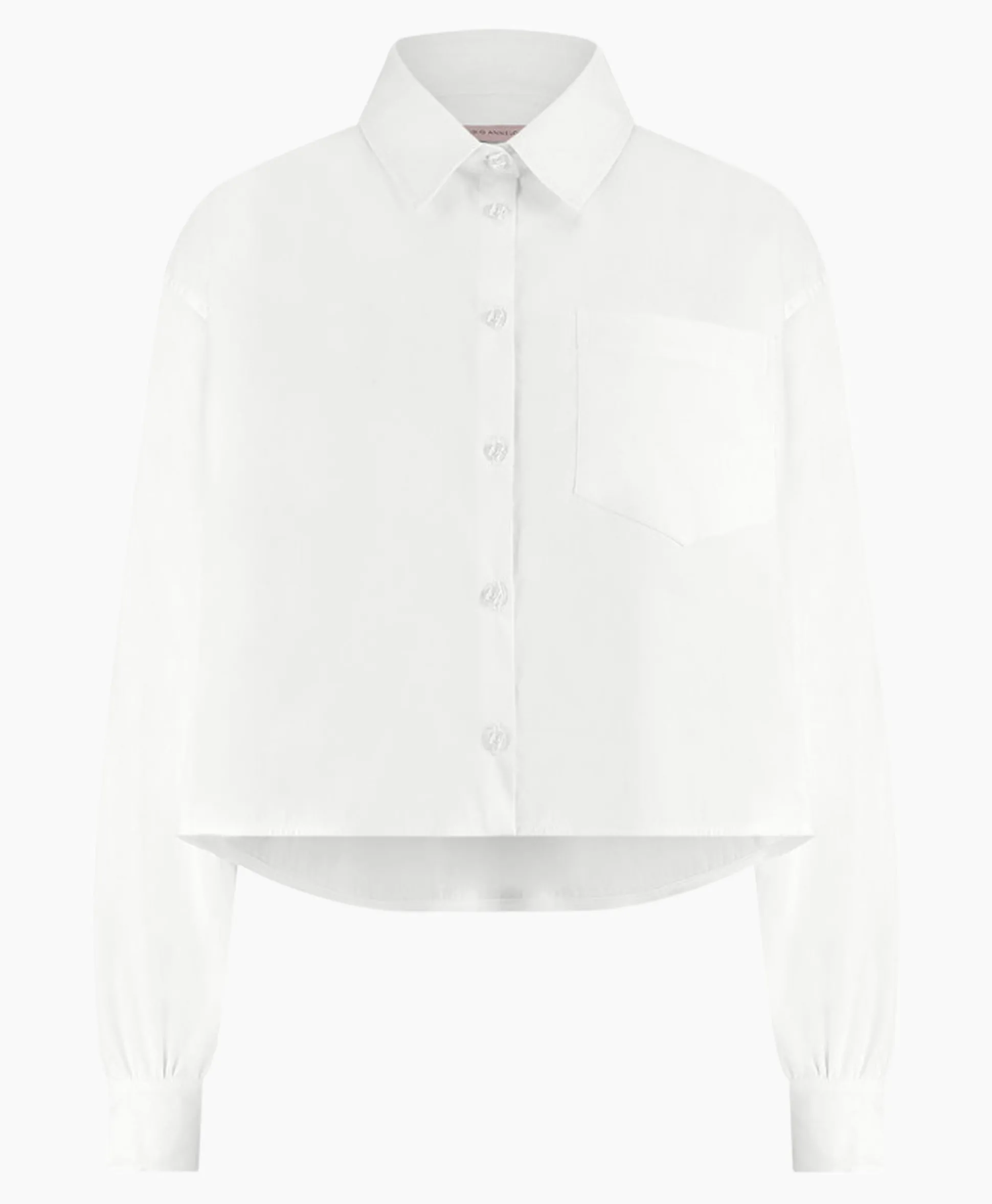 Flash Sale Blouse Dion Cropped Poplin Wit Dames Blouses