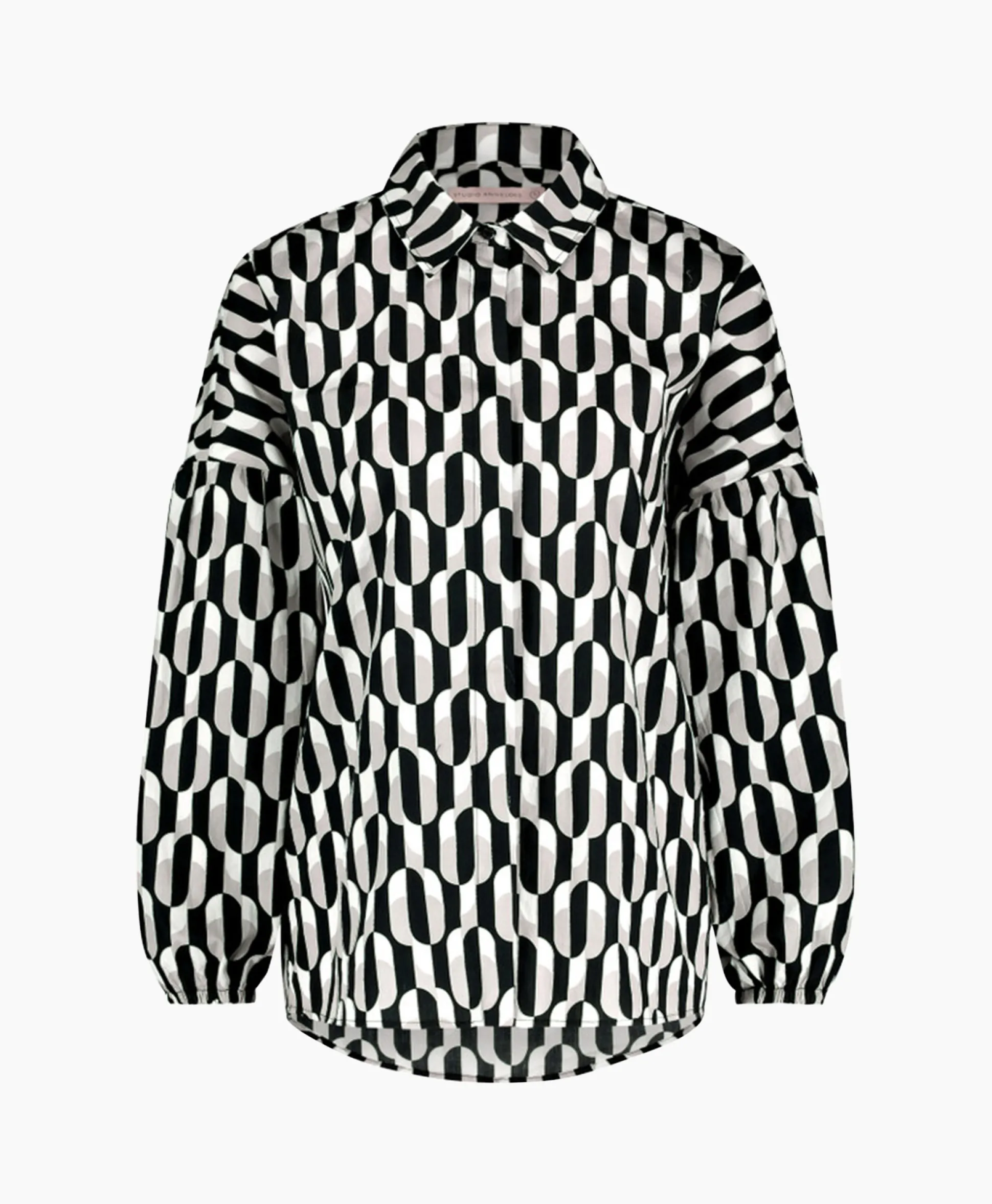 Online Blouse Havana Coffee Beans Zwart Dessin Dames Blouses