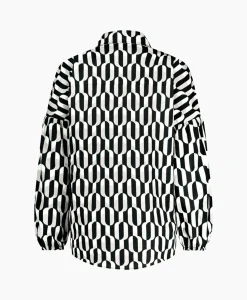 Online Blouse Havana Coffee Beans Zwart Dessin Dames Blouses