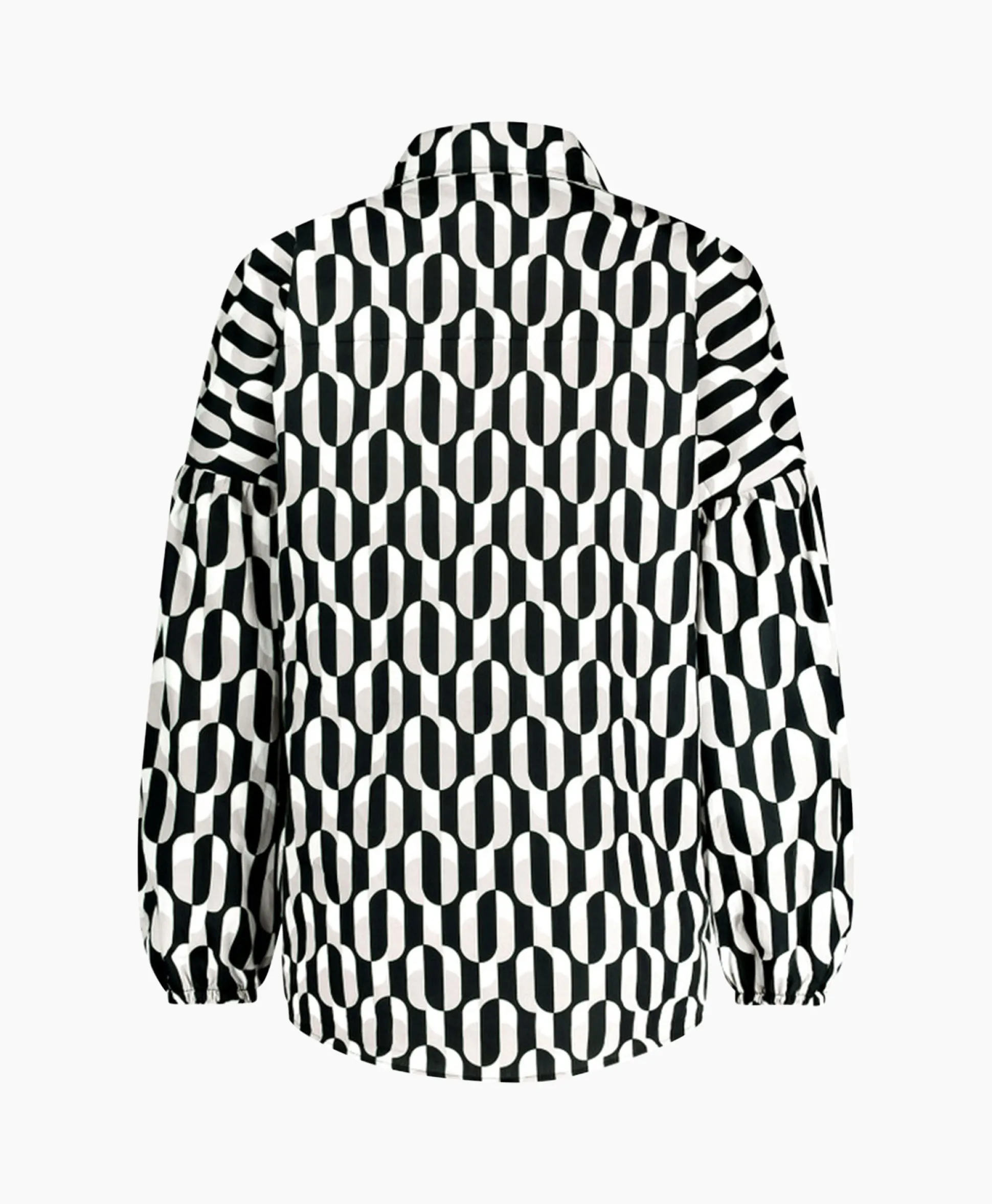 Online Blouse Havana Coffee Beans Zwart Dessin Dames Blouses