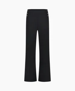 Sale Broek Jessy Bonded Button Trousers Zwart Dessin Dames Broeken