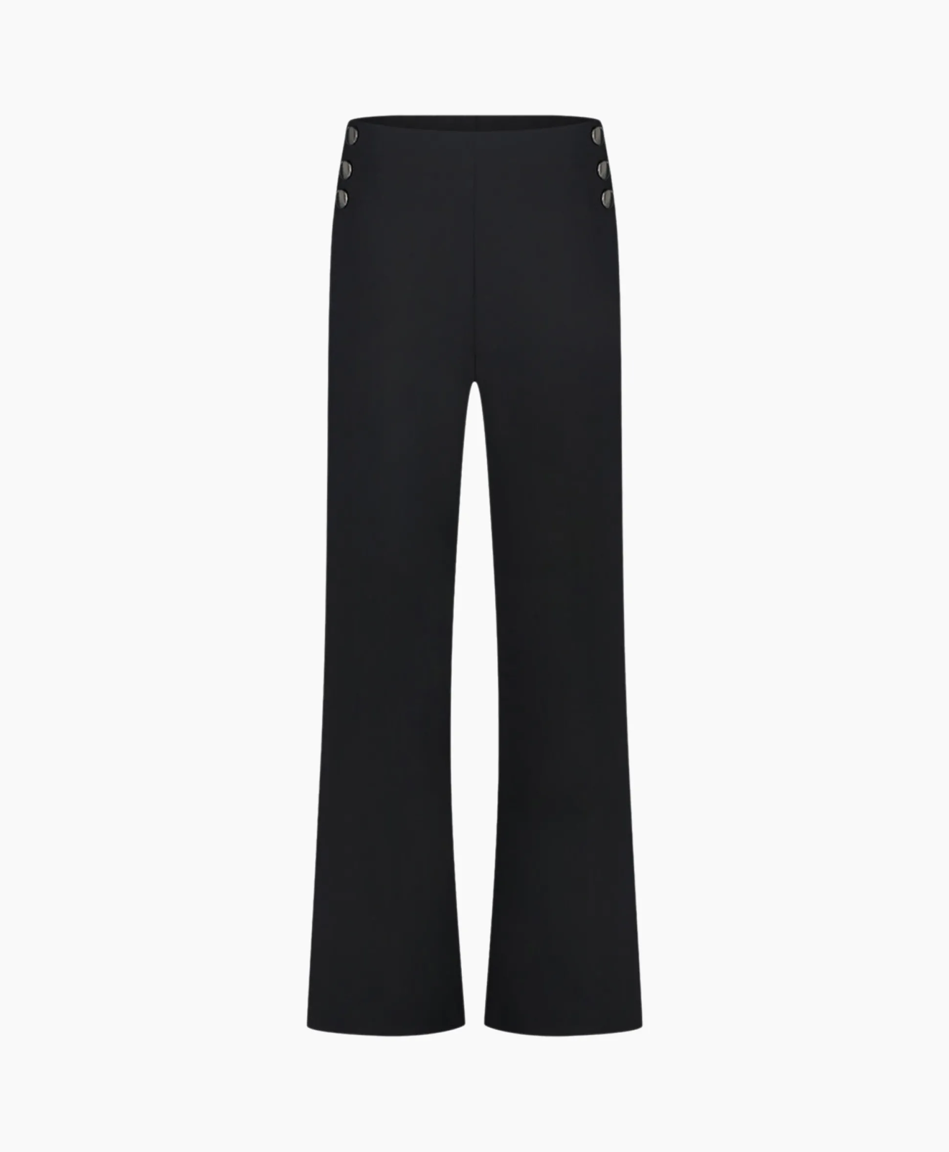 Sale Broek Jessy Bonded Button Trousers Zwart Dessin Dames Broeken