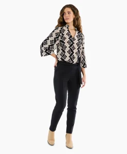Clearance Broek Katlyn Shiny Bnd Trousers Zwart Dames Broeken