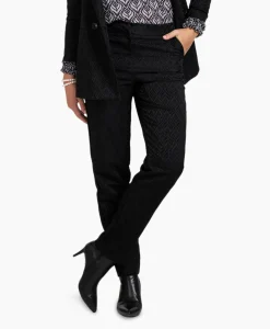 Online Broek Mira Ornament Jacquard Trousers Zwart Dames Broeken