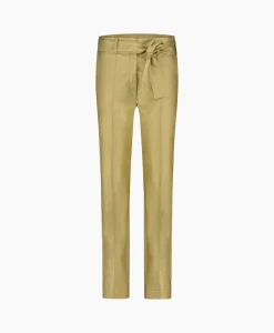 Clearance Broek Mita Faux Leather Trousers Goud Dames Broeken