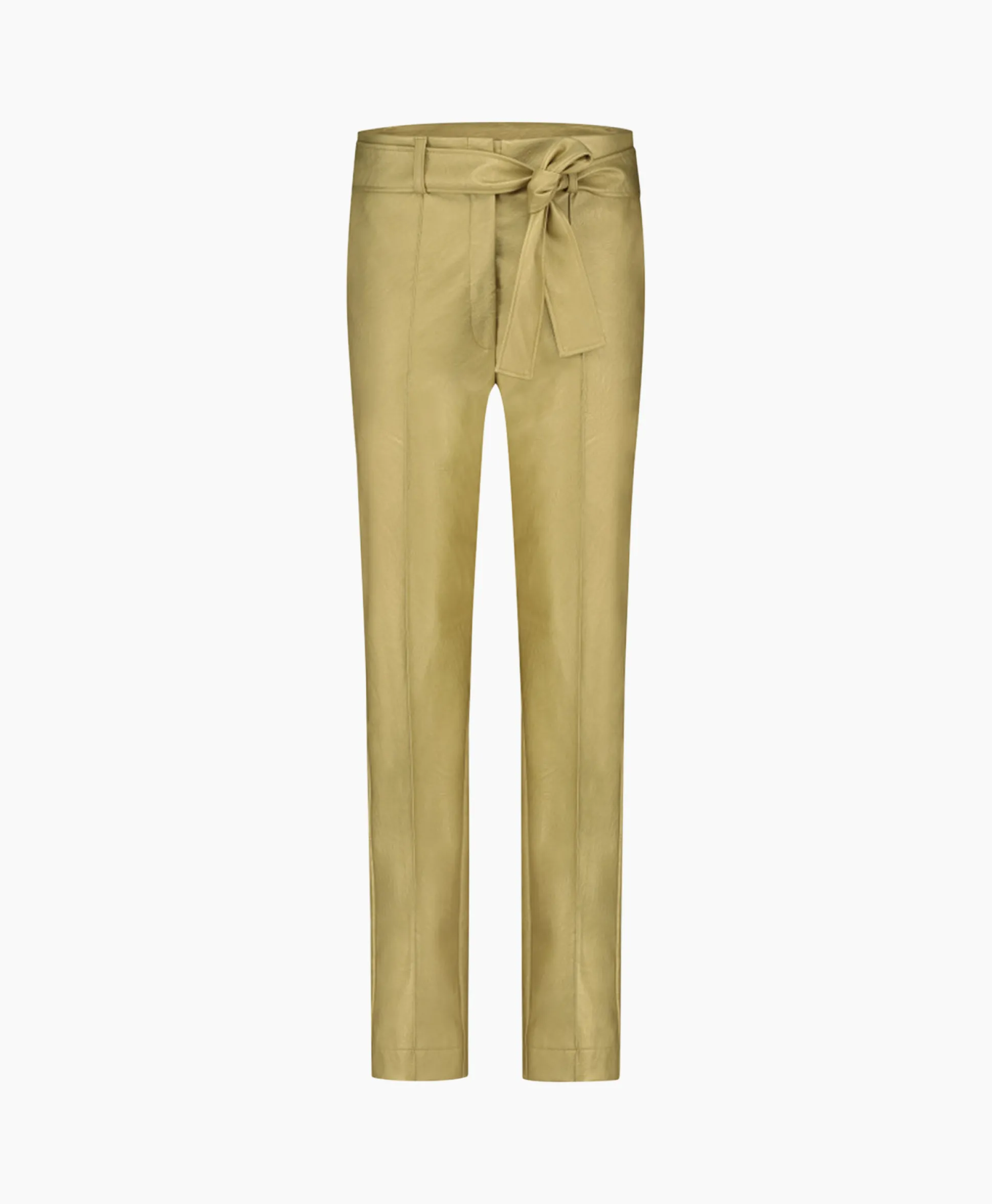 Clearance Broek Mita Faux Leather Trousers Goud Dames Broeken