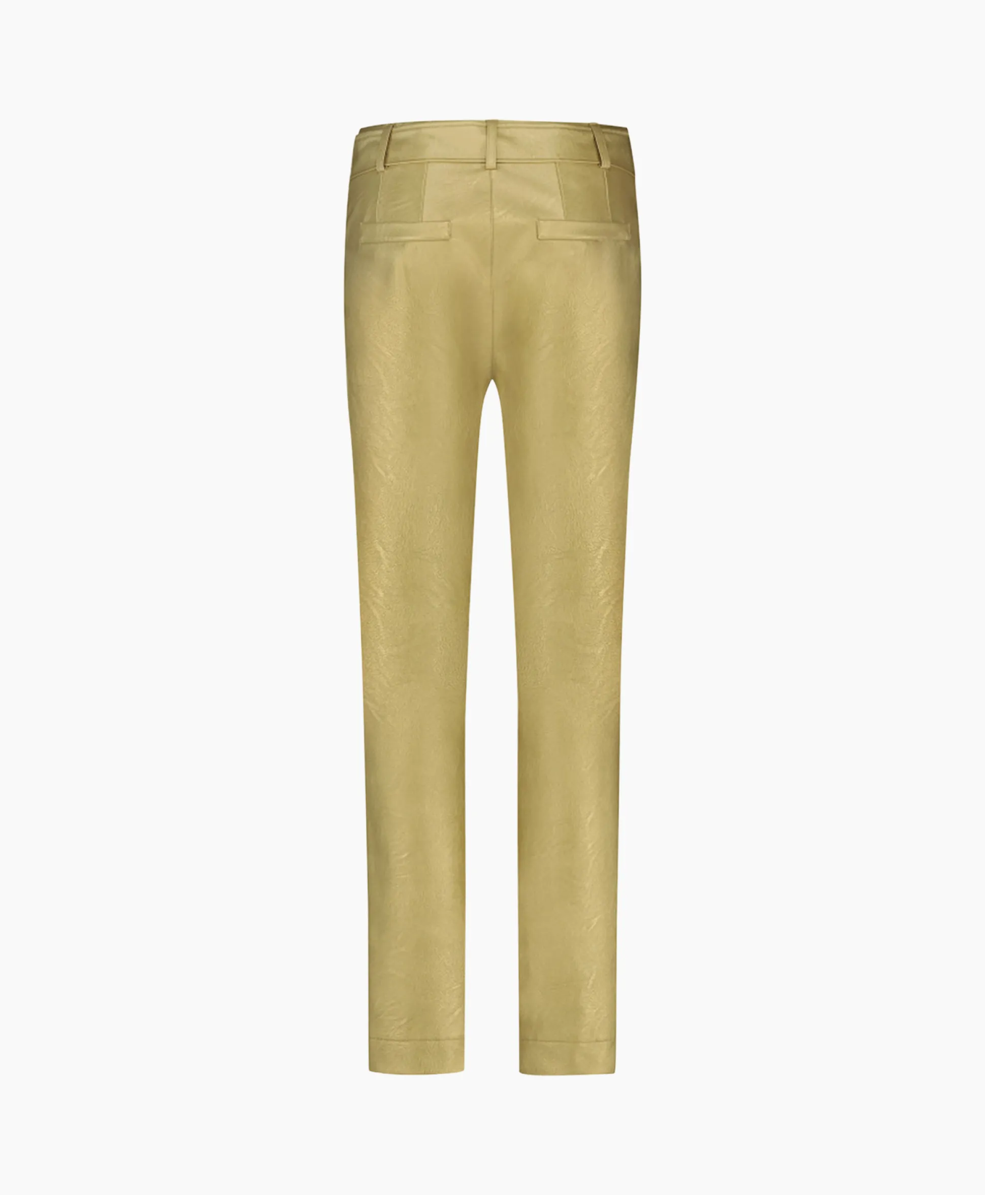 Clearance Broek Mita Faux Leather Trousers Goud Dames Broeken