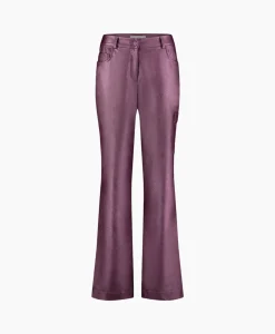 New Broek Selina Metallic Leather Trousers Paars Dames Broeken
