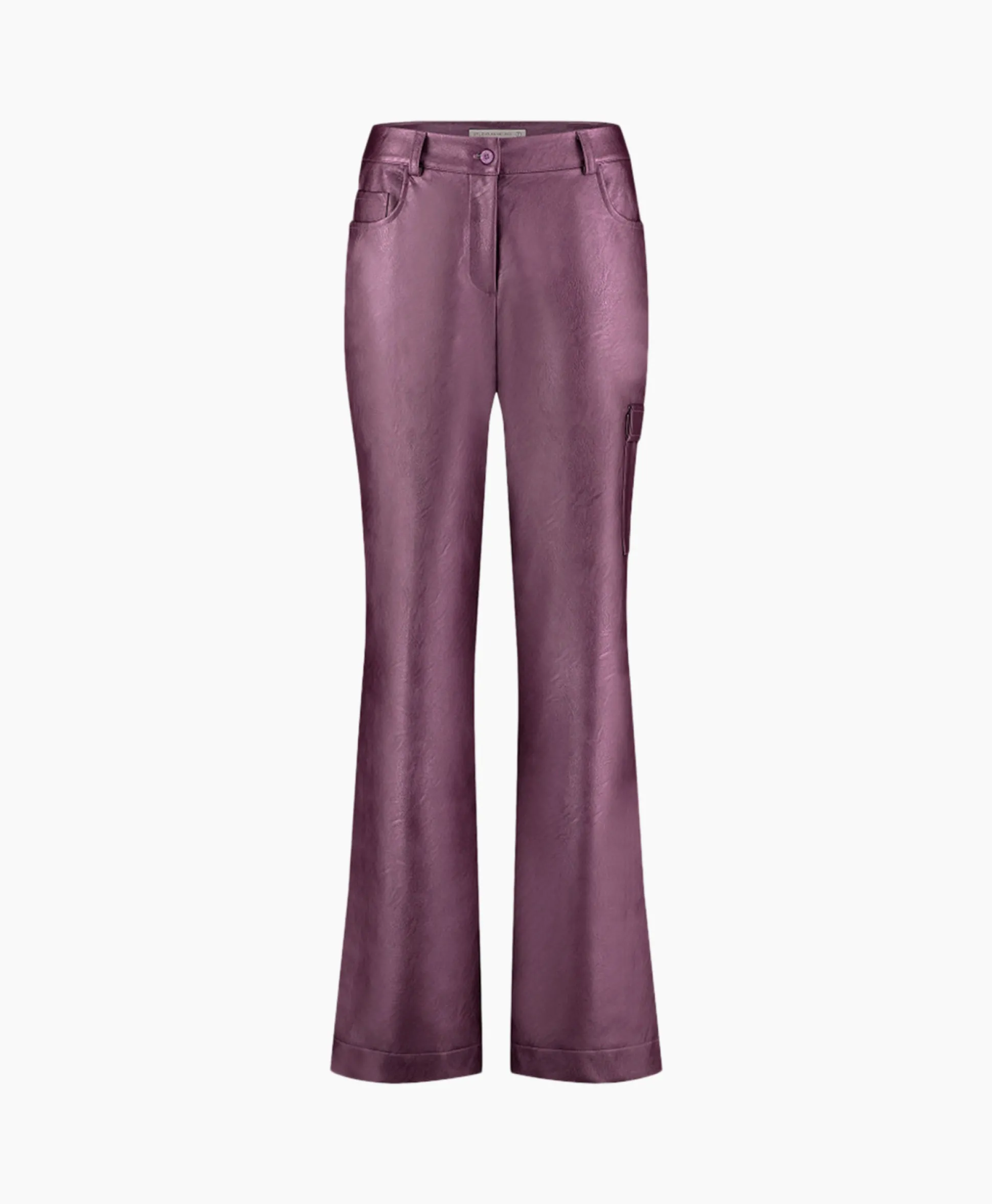 New Broek Selina Metallic Leather Trousers Paars Dames Broeken
