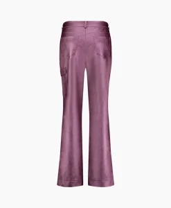 New Broek Selina Metallic Leather Trousers Paars Dames Broeken