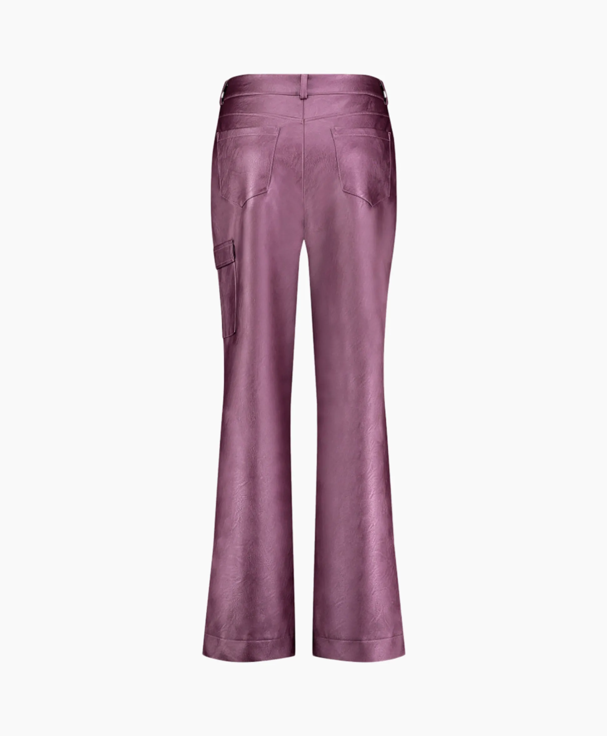New Broek Selina Metallic Leather Trousers Paars Dames Broeken