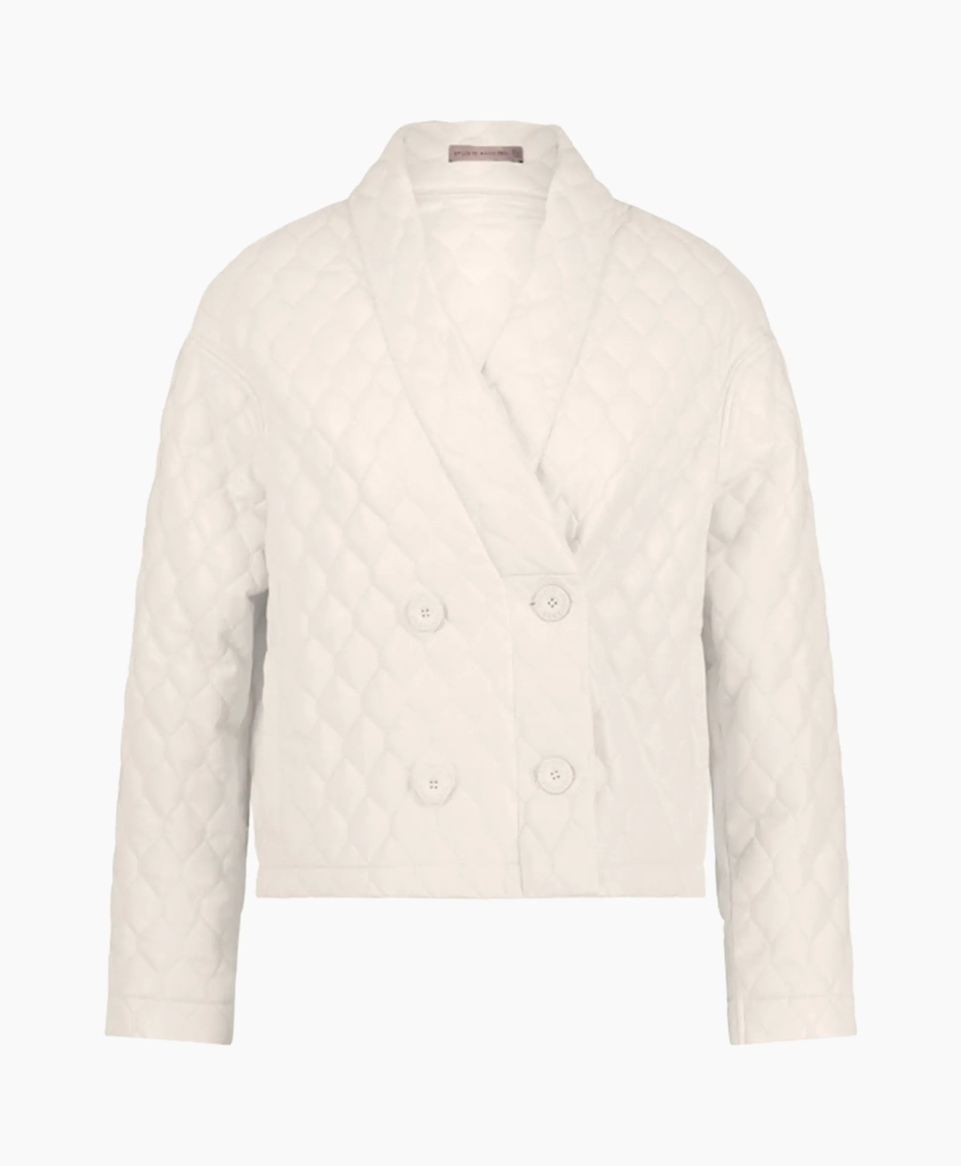 Outlet Jack James Quilted Leather Jacket Off White Dames Jassen