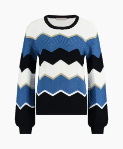 Discount Pullover Isa Zigzag Ajour Ecru Dames Truien