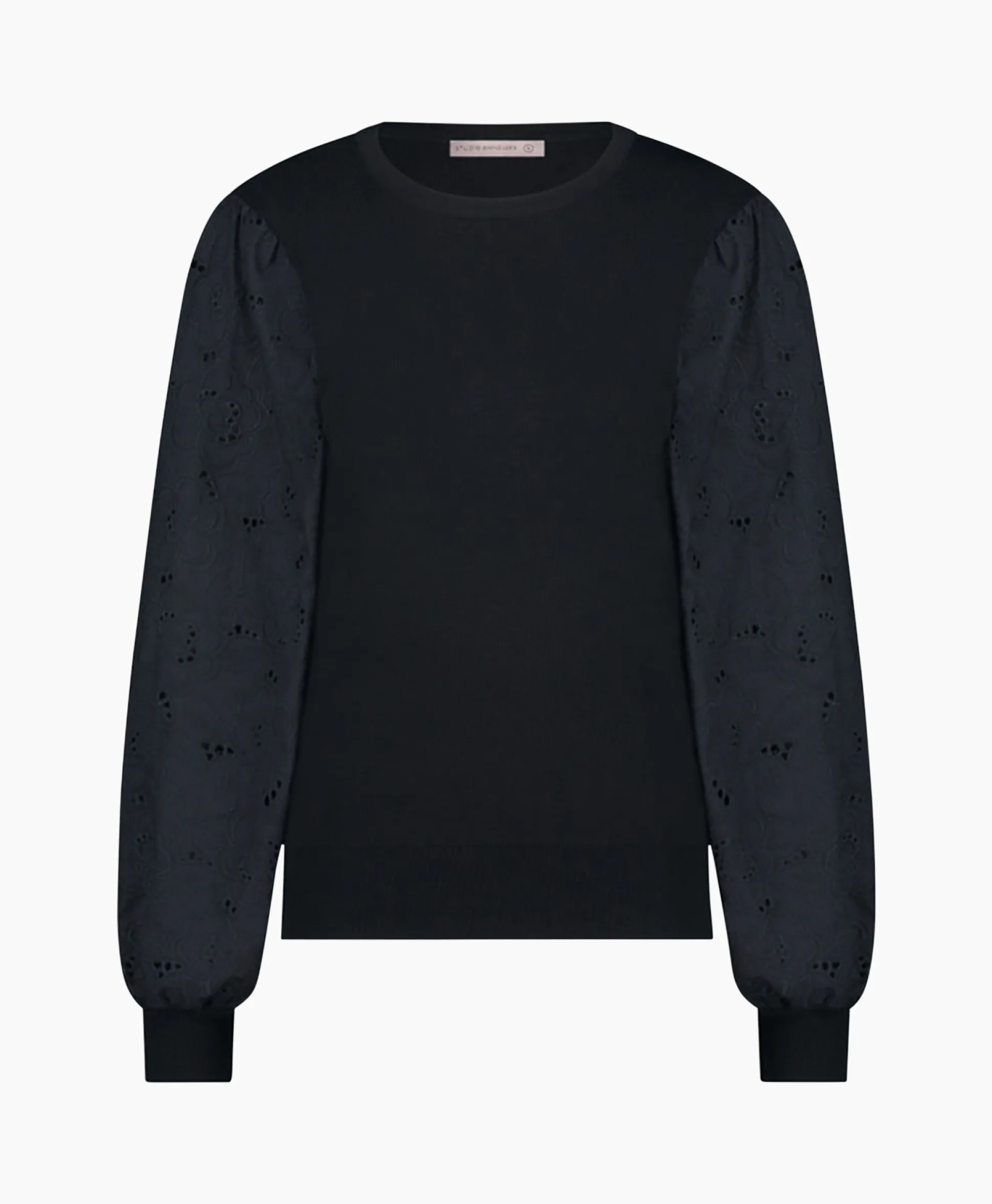 New Pullover Deana Flower Broderie Donker Blauw Dames Truien