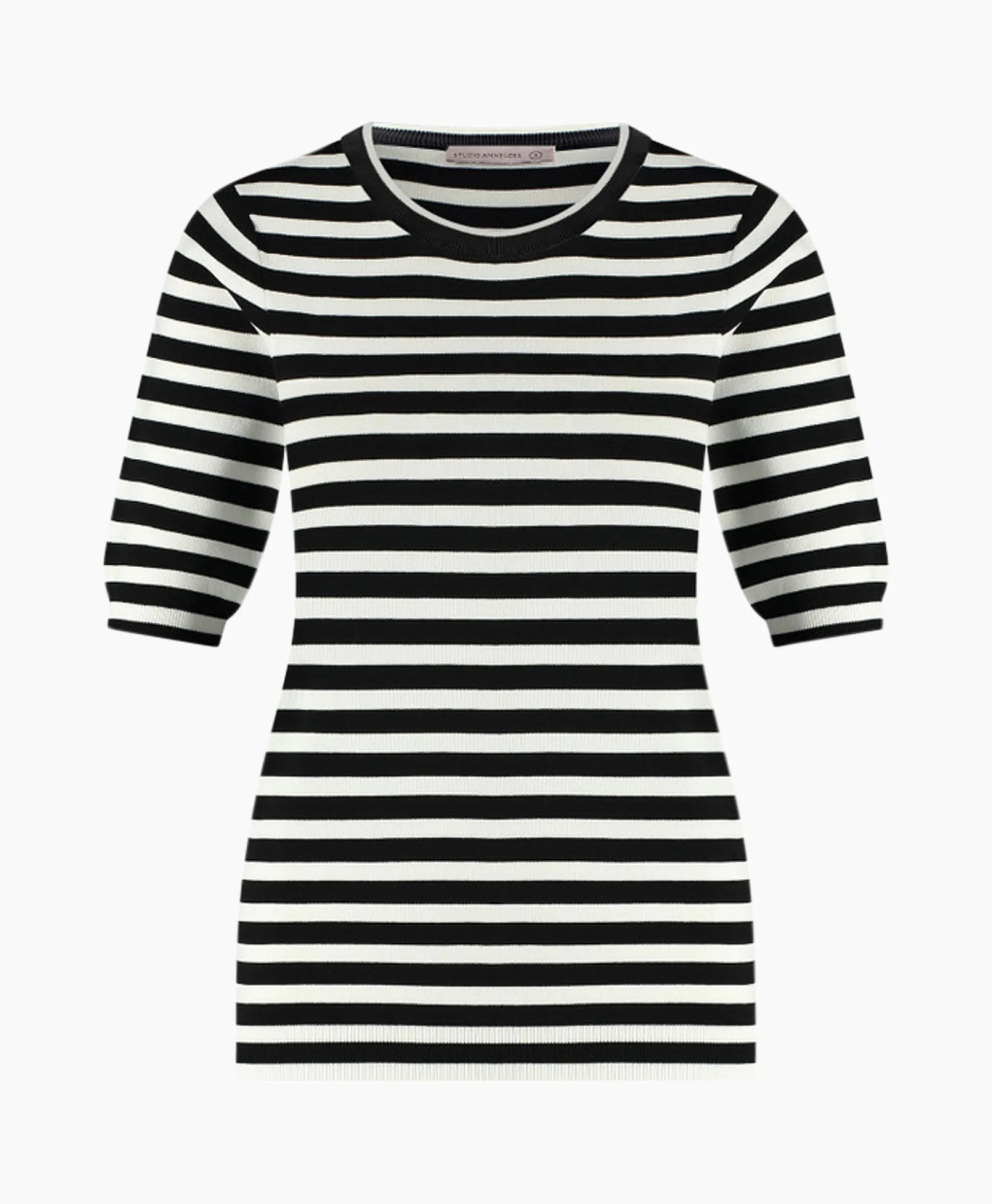 Cheap Pullover Luna Stripe Short Slv Zwart Dessin Dames Truien