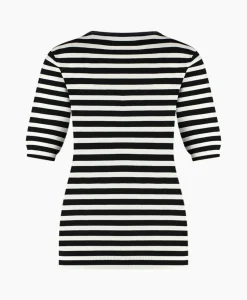 Cheap Pullover Luna Stripe Short Slv Zwart Dessin Dames Truien