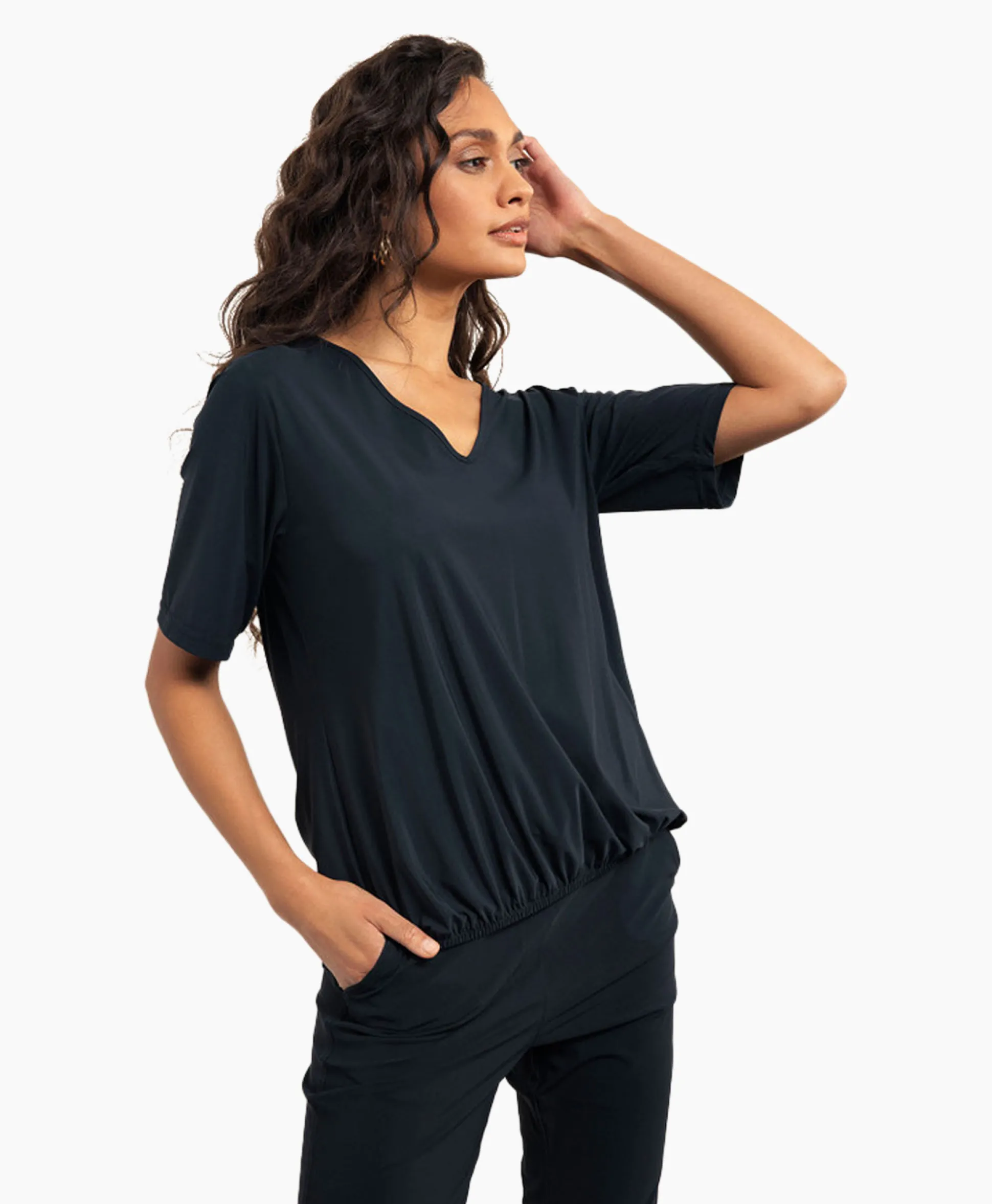 New Top & T-Shirt Vicky Shirt Donker Blauw Dames T-Shirts & Tops