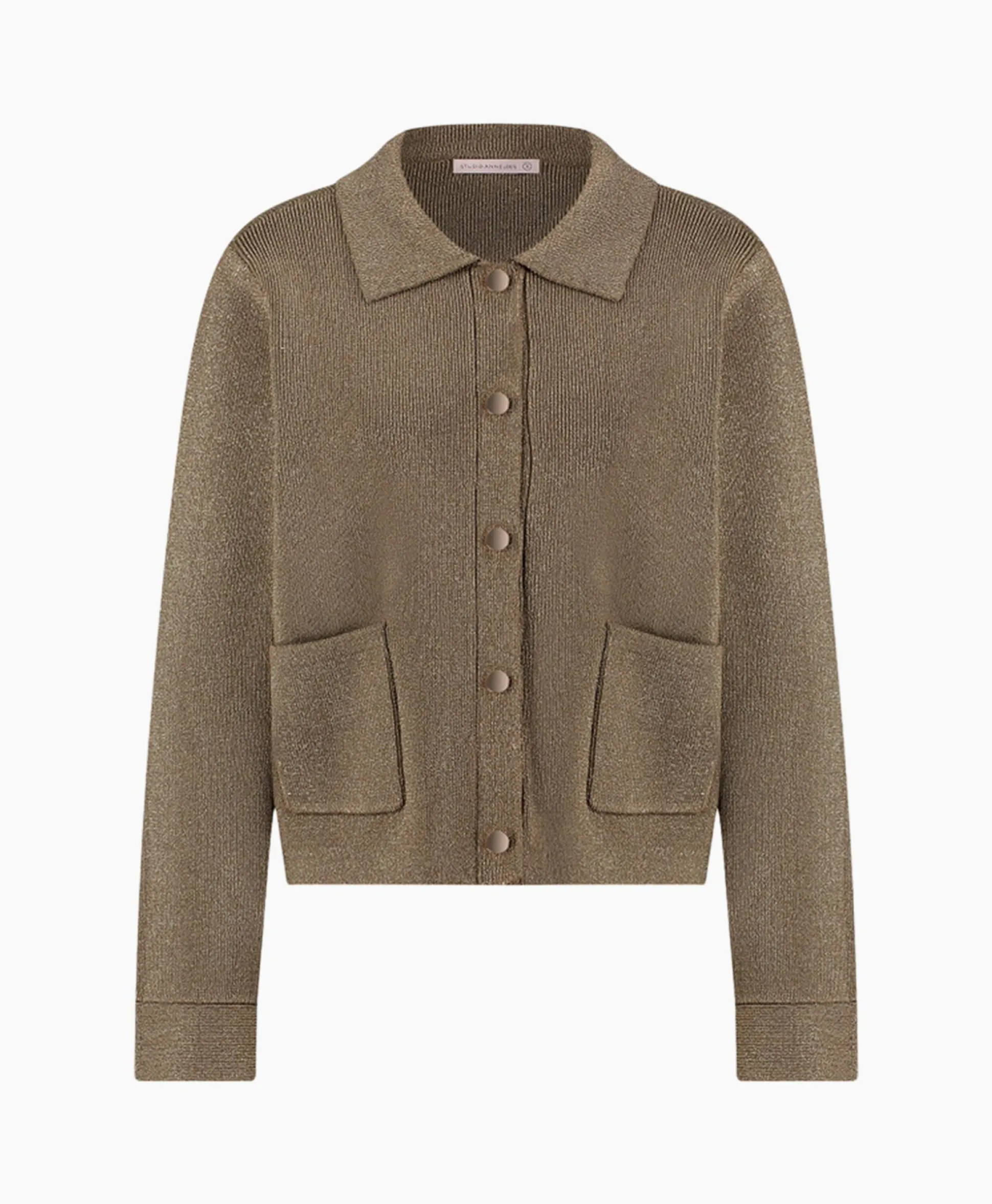 Flash Sale Vest Imke Lurex Cardigan Bruin Dessin Dames Vesten