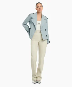 Cheap Mantel Samora Cotton Twill Blauw Dames Jassen