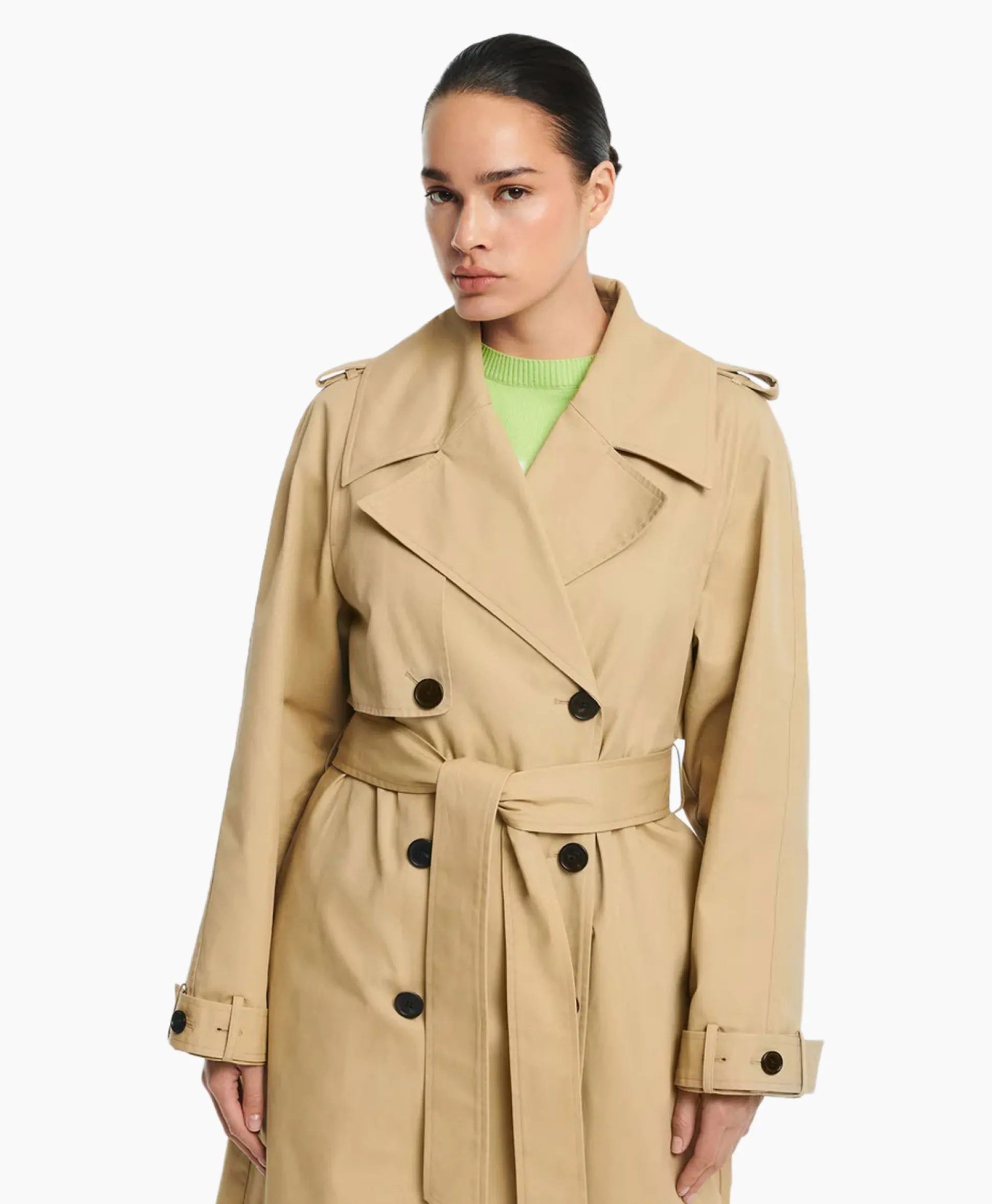 Sale Trenchcoat Mexia Cotton Twill Beige Dames Jassen