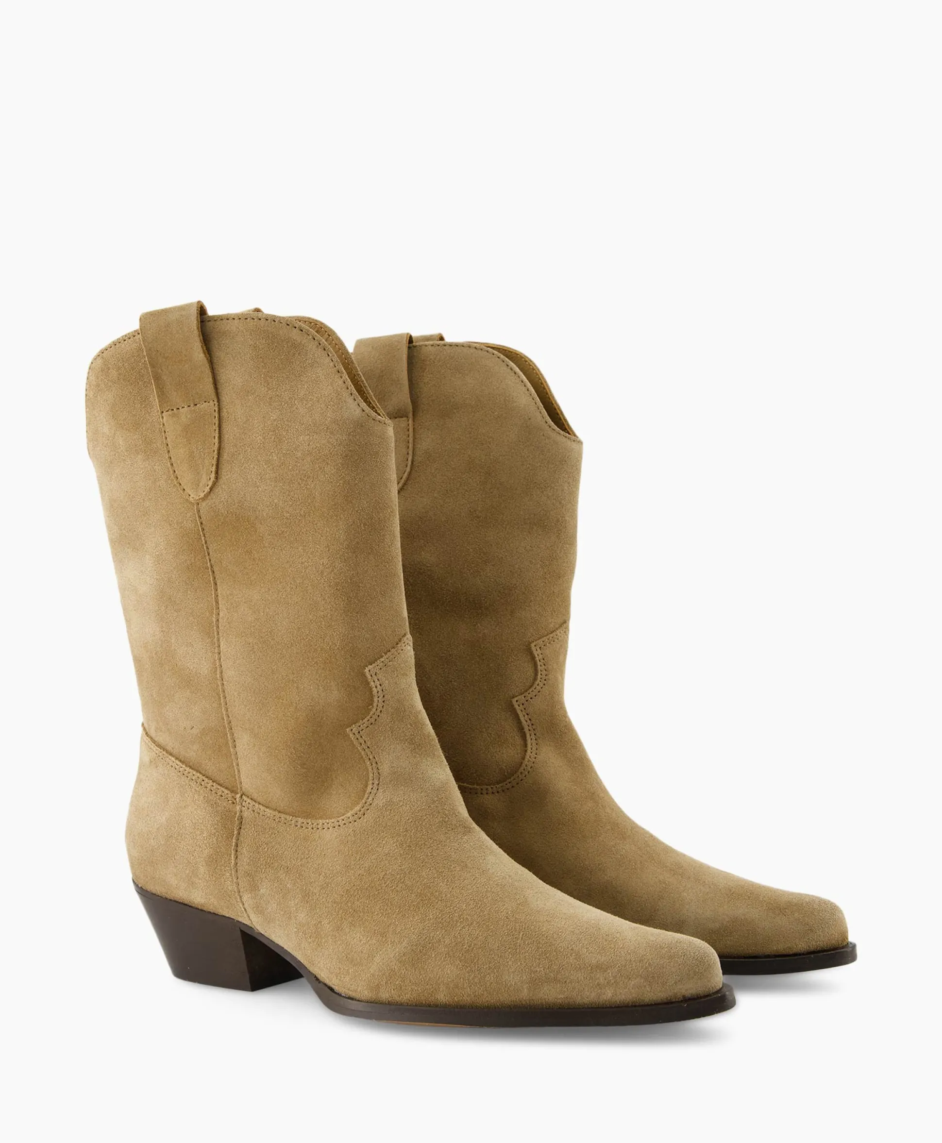 Cheap Cowboylaars Single Beige Dames Laarzen