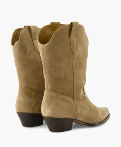 Cheap Cowboylaars Single Beige Dames Laarzen
