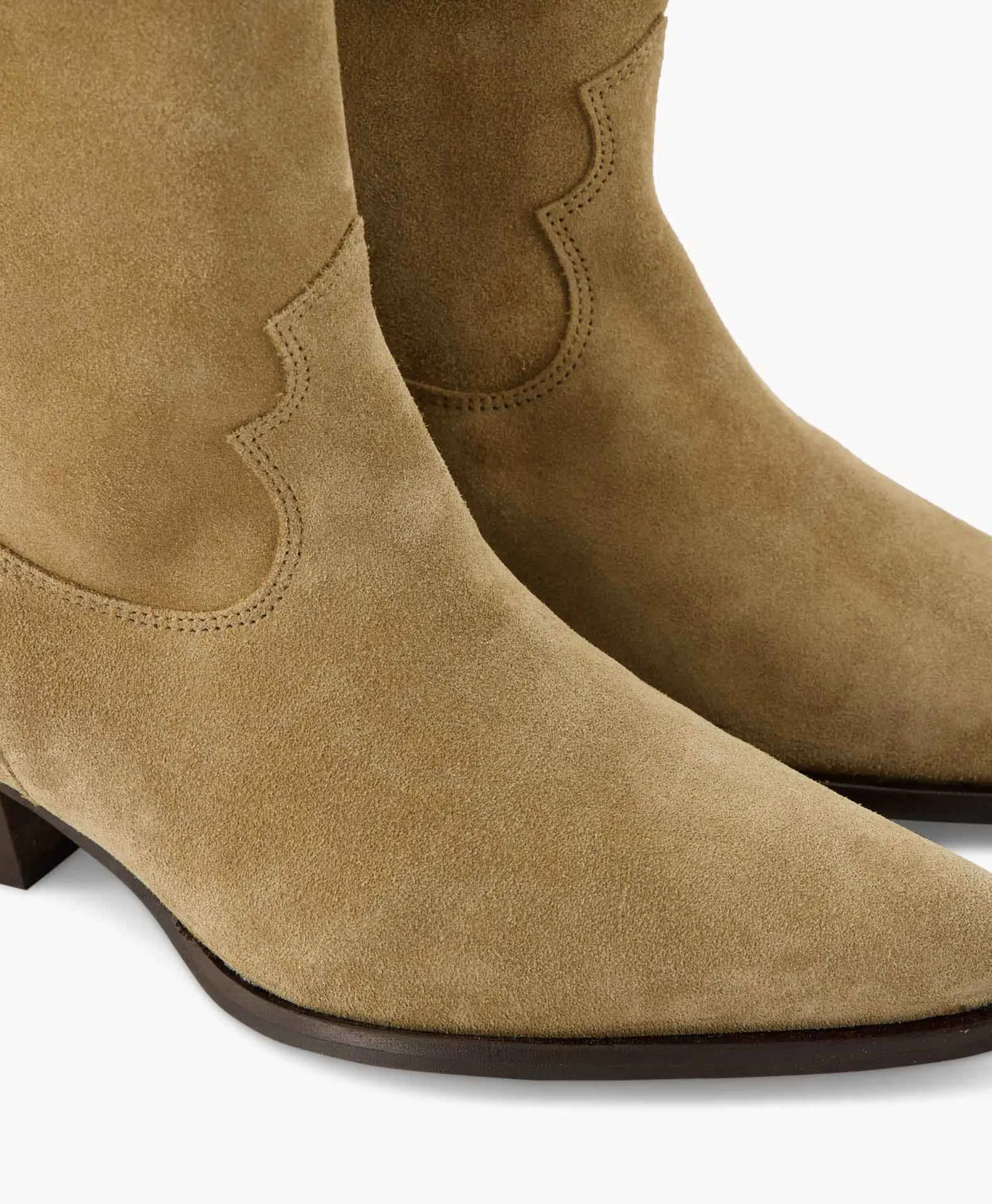 Cheap Cowboylaars Single Beige Dames Laarzen
