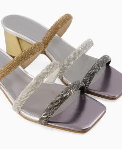 Discount Sandaal Met Hak Tl-Mila Zilver Dames Sandalen